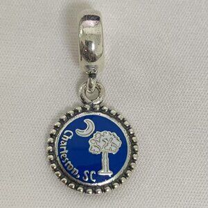 Pandora Charleston Charm South Carolina Flag Pendant, S925 Silver Jewelry